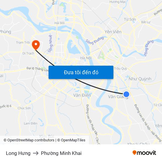 Long Hưng to Phường Minh Khai map