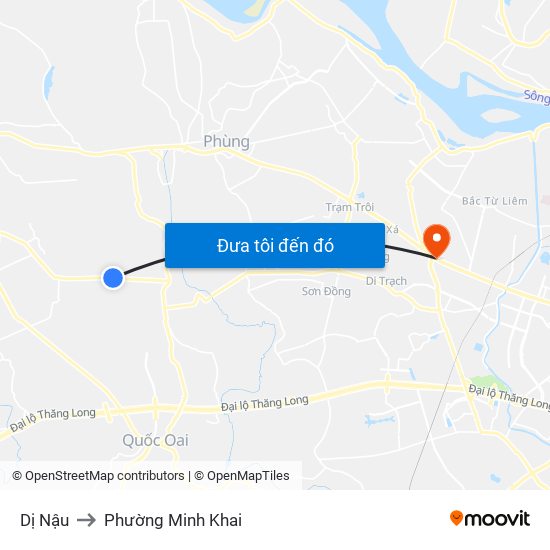 Dị Nậu to Phường Minh Khai map