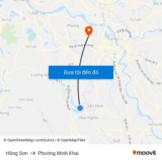 Hồng Sơn to Phường Minh Khai map