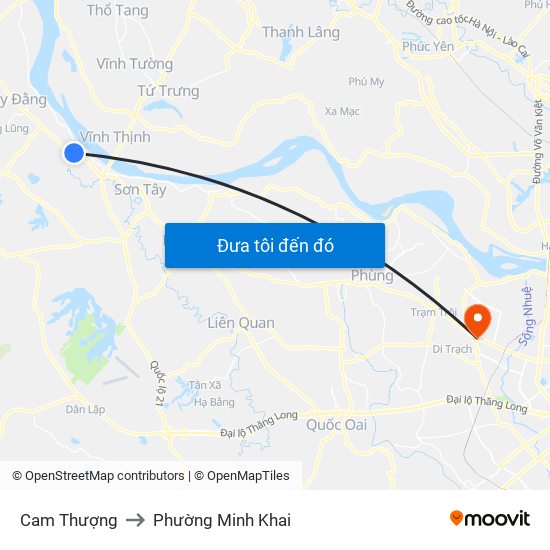 Cam Thượng to Phường Minh Khai map