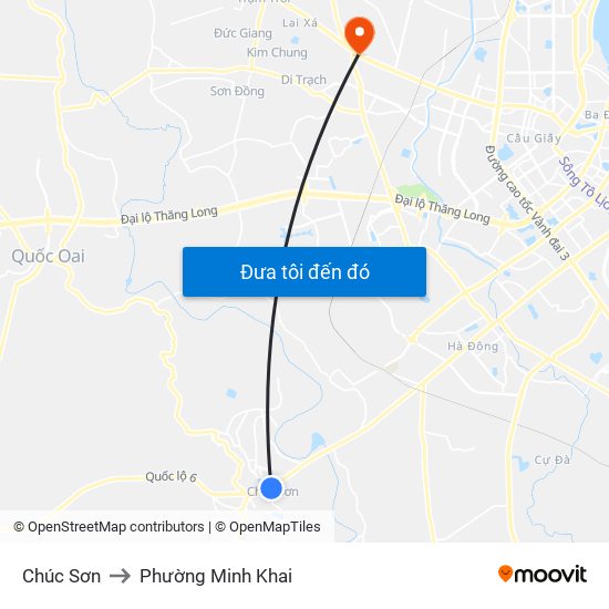 Chúc Sơn to Phường Minh Khai map