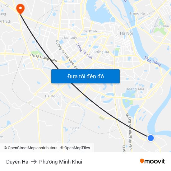 Duyên Hà to Phường Minh Khai map