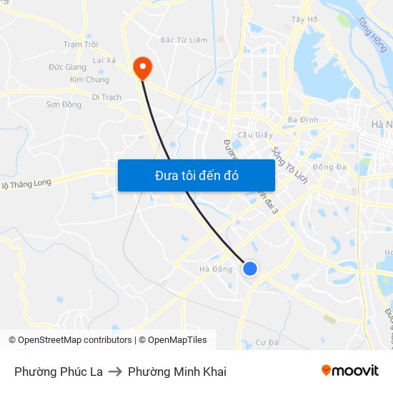 Phường Phúc La to Phường Minh Khai map