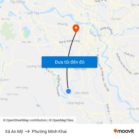 Xã An Mỹ to Phường Minh Khai map