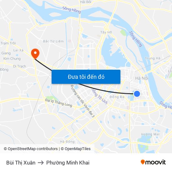 Bùi Thị Xuân to Phường Minh Khai map