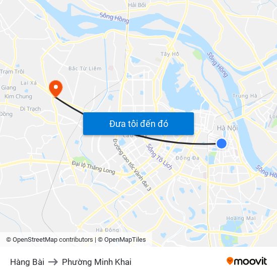 Hàng Bài to Phường Minh Khai map