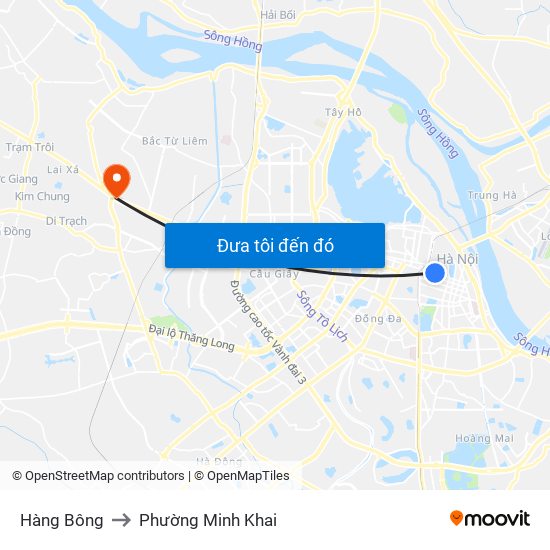Hàng Bông to Phường Minh Khai map