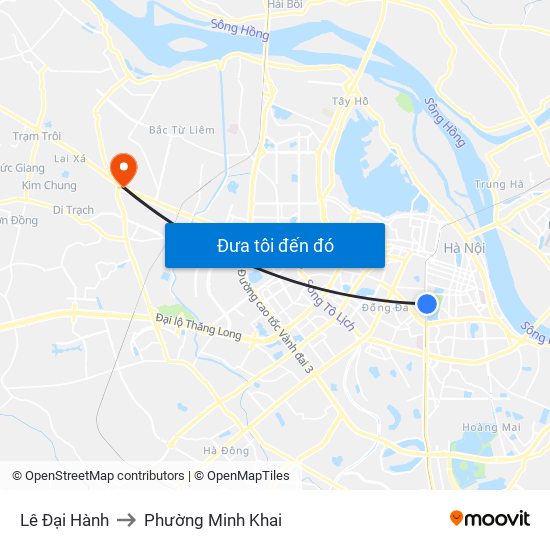Lê Đại Hành to Phường Minh Khai map
