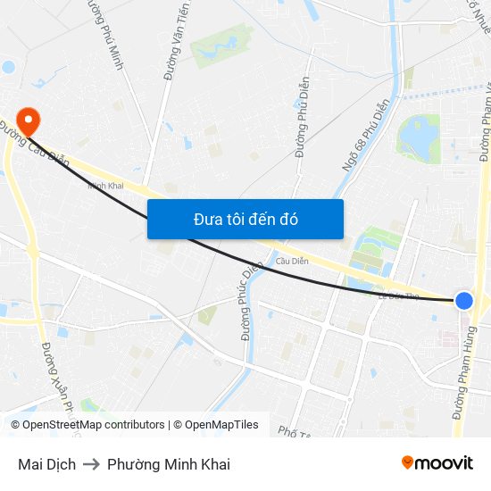 Mai Dịch to Phường Minh Khai map