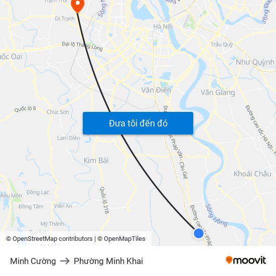 Minh Cường to Phường Minh Khai map