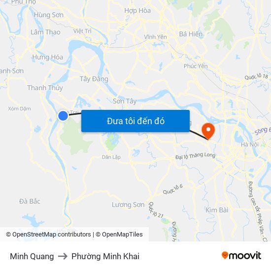 Minh Quang to Phường Minh Khai map