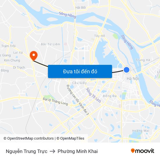 Nguyễn Trung Trực to Phường Minh Khai map