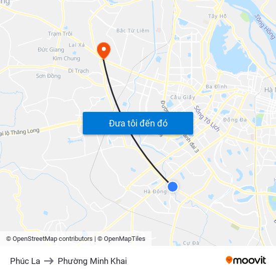 Phúc La to Phường Minh Khai map