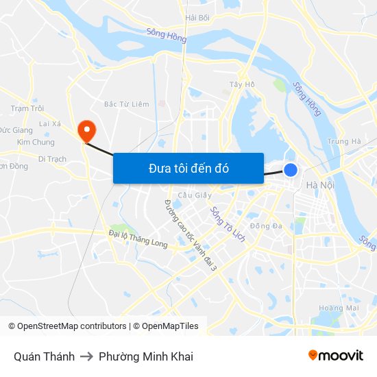 Quán Thánh to Phường Minh Khai map