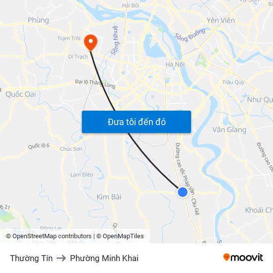 Thường Tín to Phường Minh Khai map