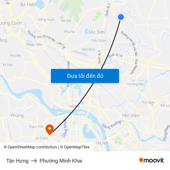 Tân Hưng to Phường Minh Khai map