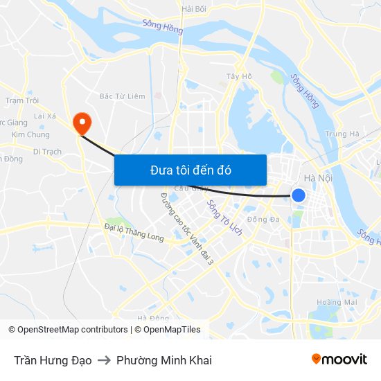 Trần Hưng Đạo to Phường Minh Khai map