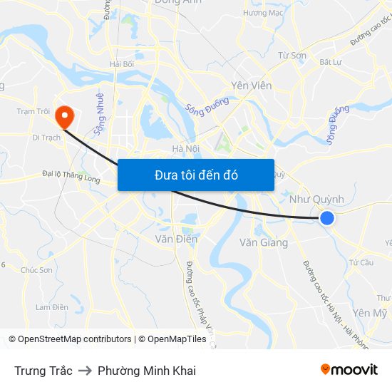 Trưng Trắc to Phường Minh Khai map