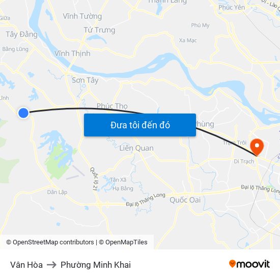 Vân Hòa to Phường Minh Khai map