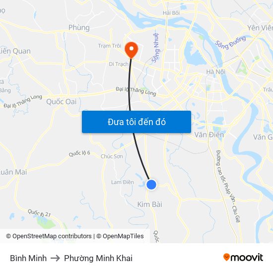 Bình Minh to Phường Minh Khai map