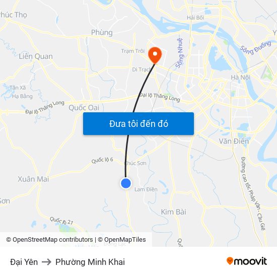 Đại Yên to Phường Minh Khai map