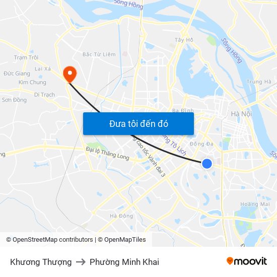 Khương Thượng to Phường Minh Khai map