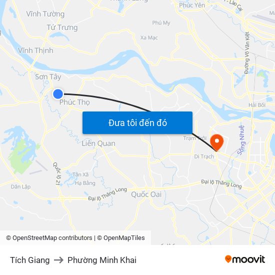 Tích Giang to Phường Minh Khai map