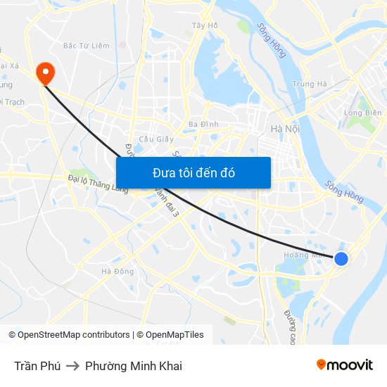 Trần Phú to Phường Minh Khai map