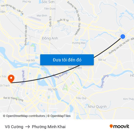 Võ Cường to Phường Minh Khai map