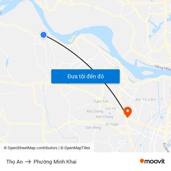 Thọ An to Phường Minh Khai map