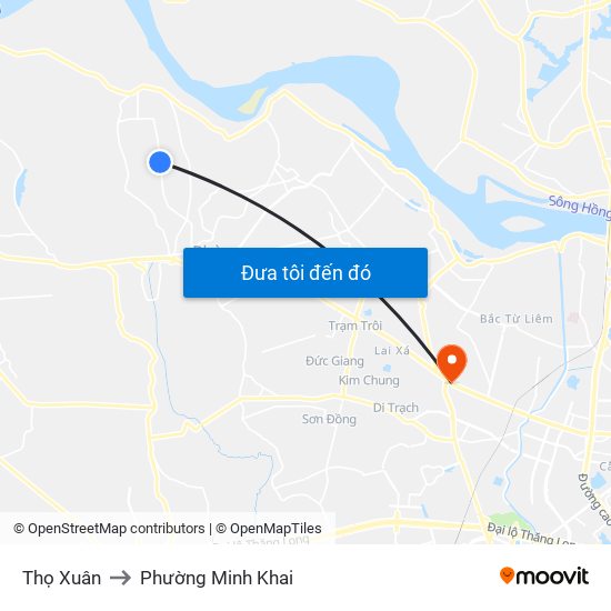 Thọ Xuân to Phường Minh Khai map