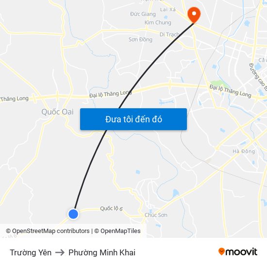 Trường Yên to Phường Minh Khai map