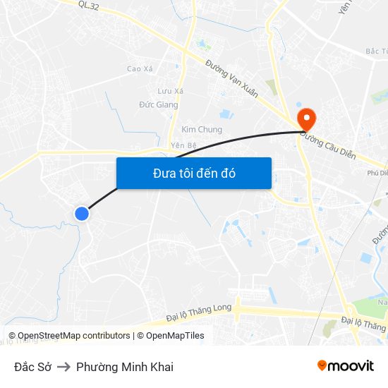 Đắc Sở to Phường Minh Khai map