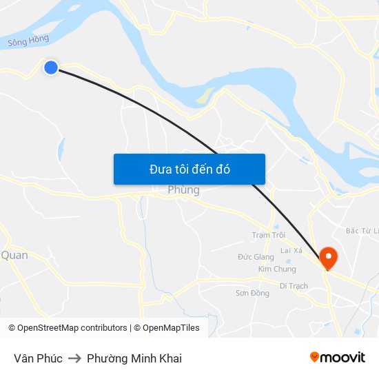Vân Phúc to Phường Minh Khai map