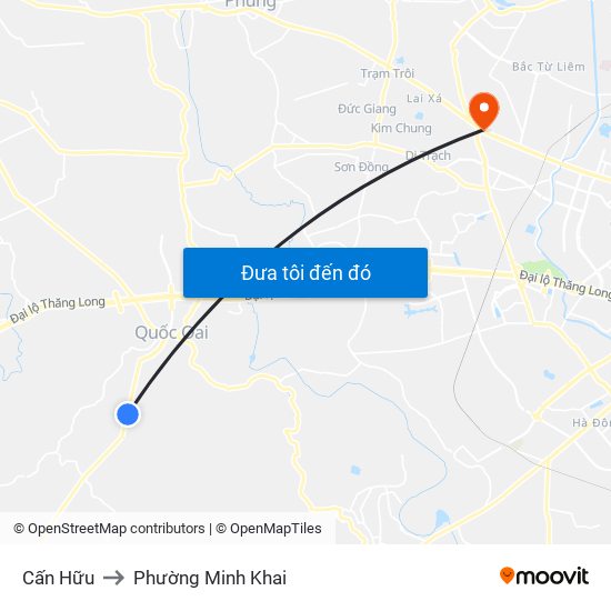 Cấn Hữu to Phường Minh Khai map