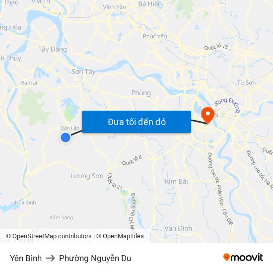 Yên Bình to Phường Nguyễn Du map
