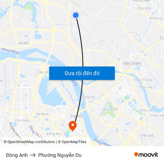 Đông Anh to Phường Nguyễn Du map