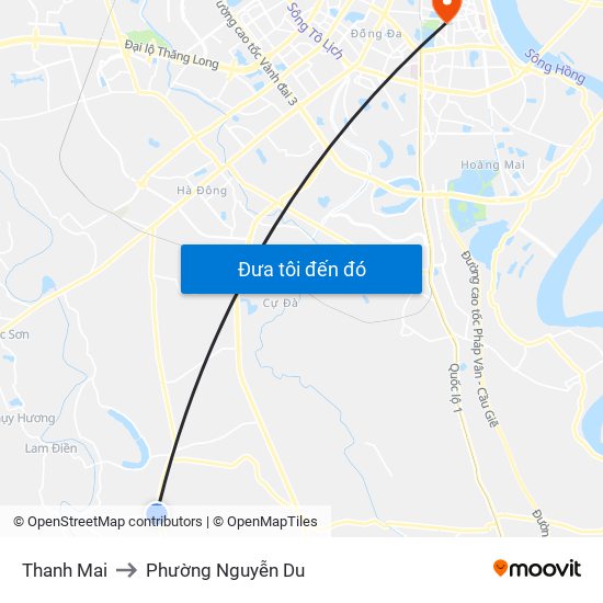 Thanh Mai to Phường Nguyễn Du map
