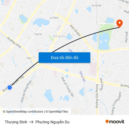 Thượng Đình to Phường Nguyễn Du map