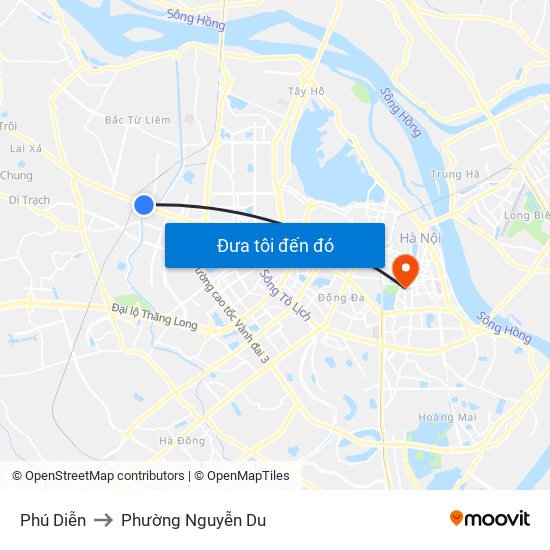 Phú Diễn to Phường Nguyễn Du map