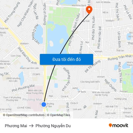 Phương Mai to Phường Nguyễn Du map
