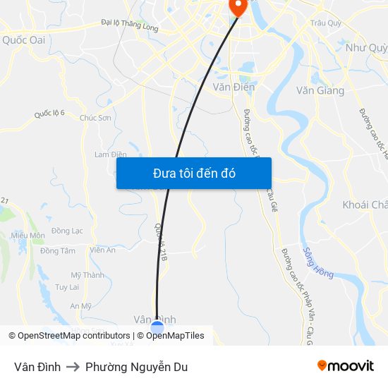 Vân Đình to Phường Nguyễn Du map