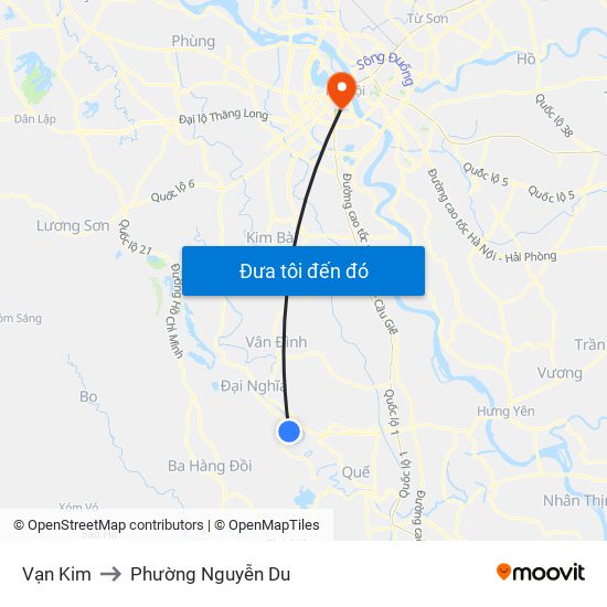 Vạn Kim to Phường Nguyễn Du map