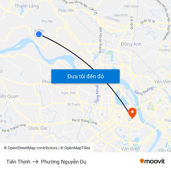 Tiến Thịnh to Phường Nguyễn Du map