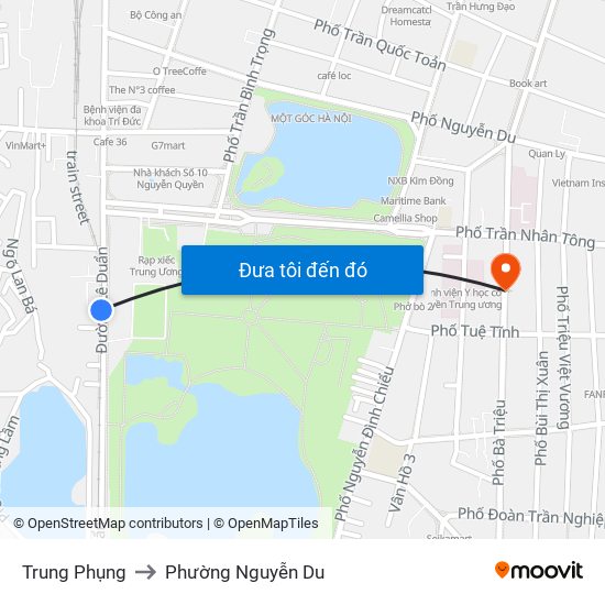 Trung Phụng to Phường Nguyễn Du map