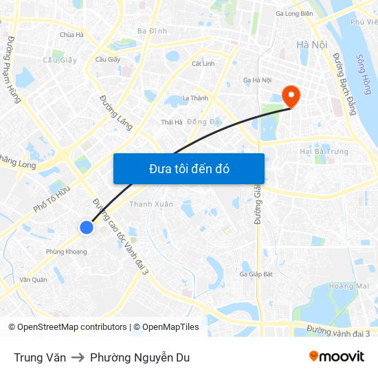 Trung Văn to Phường Nguyễn Du map