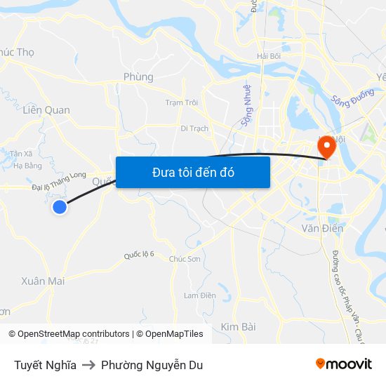 Tuyết Nghĩa to Phường Nguyễn Du map