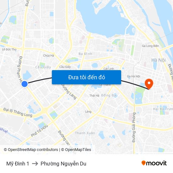 Mỹ Đình 1 to Phường Nguyễn Du map