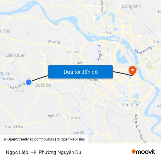 Ngọc Liệp to Phường Nguyễn Du map