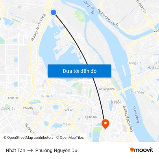 Nhật Tân to Phường Nguyễn Du map